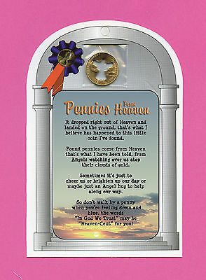 "pennies From Heaven" - Poem - Verse Card W/  Angel Penny - Sku# 726 A