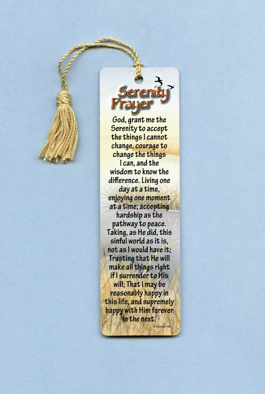 "serenity Prayer" Long Version Poem On A Tassel Bookmark (mt) Sku# 799